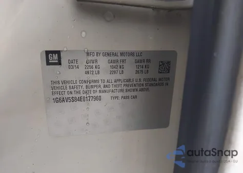 2014 Cadillac Cts Vsport Premium из США, поврежденный, VIN 1G6AV5S84E0177960